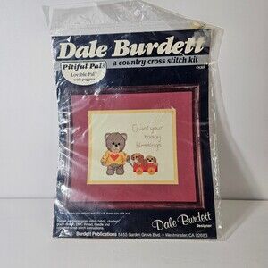 Vtg New '85 Dale Burdett Pitiful Pals Cross Stitch Kit Lovable Pal with Puppies